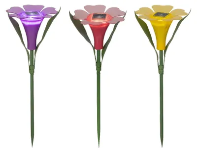 Image de Lampe solaire à brancher Lumineo « Fleur » en plastique, ø 10 x h 30 cm