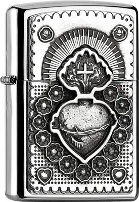 Produktbild von Zippo Feuerzeug Das Heilige Herz Mexican Heart Sturmfeuerzeug chrome