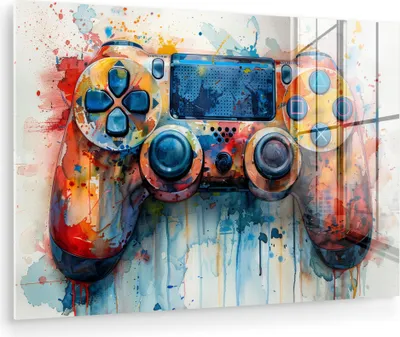 Produktbild von MuchoWow Glasbilder - Bilder auf Wandbild - Foto auf Glas Kinder- und Jugendzimmer - Spiele - Gamecontroller 30x20 cm Wanddekoration aus Glas - Acrylglasbild - Acrylbilder - Bilder auf glas wandbild