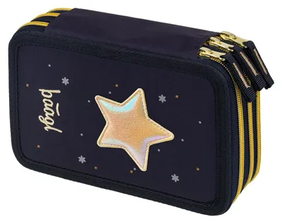 Produktbild von Baagl 3 Fach Federmäppchen Mädchen Schulmäppchen Schule - Unicorn Gold