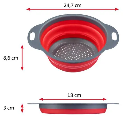 Produktbild von Seiher »Mini« faltbar Ø18 cm EUROHOME® – aus Kunststoff, 24,5x20x3cm – perfekt für den Campingurlaub