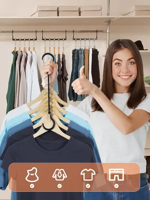 Obrázok produktu pre Priestorovo úsporné vešiaky Magic - balenie 10 kusov z odolného plastu na ťažké oblečenie