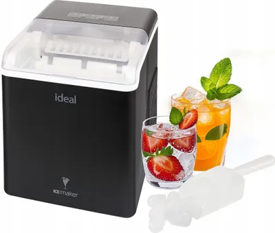 Produktbild von ELDOM Ideal Eismaschine / Eiswürfelmaschine – 12 kg/24 h – 100 W – 1,3-l-Tank – 0,7-kg-Eiswürfelschale – 6–10-Minuten-Zyklus – kleine/große Eiswürfel – automatische Reinigung – R600a
