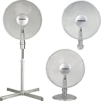 Immagine prodotto di Syntrox 3in1 ventilatore a piedistallo ventilatore da tavolo ventilatore da parete con oscillazione "silver"