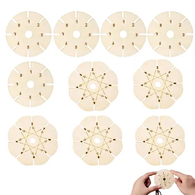 Knotenbretter-Set 10 Stück, Holz, 8 cm & 9,5 cm, für Armbänder