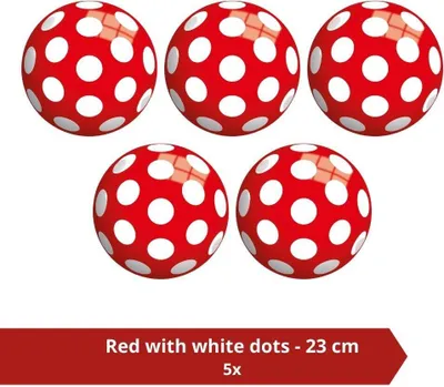 Produktbild von Ball - Vorteilspack - Rot mit weißen Punkten - 23 cm - 5 Stück