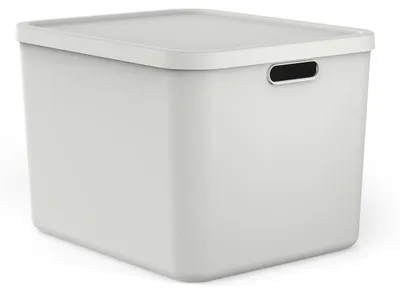 Produktbild von Rotho Albula Aufbewahrungsbox 55L, modular, stapelbar, mit Griffen, in Weiß