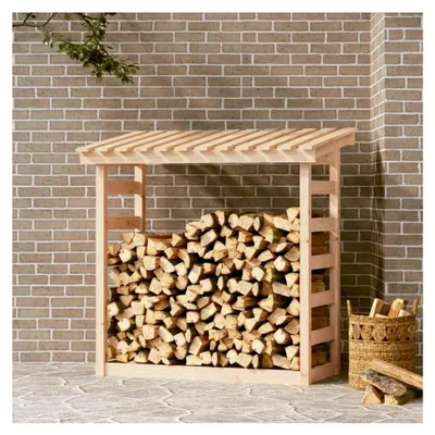 Produktbild von Kaminholzregal aus massivem Kiefernholz 108x64,5x110cm