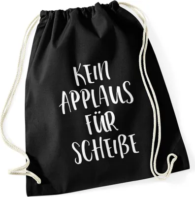 Produktbild von Turnbeutel Spruch "Kein Applaus Für Scheiße" Gymsac Gymbag Moonworks® schwarz unisize