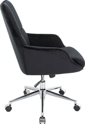 Produktbild von Bürostuhl HWC-J64, Drehstuhl Schreibtischstuhl Lehnstuhl, mit Armlehne höhenverstellbar Samt MVG  schwarz