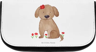 Produktbild von Mr. & Mrs. Panda Kosmetiktasche Hund Dame - Weiß - Geschenk, Hundeliebe, Waschtasche, Kulturtasche, Liebenswert, kosmetiktäschchen, Organizer, Hunde, Sprüche, Liebe