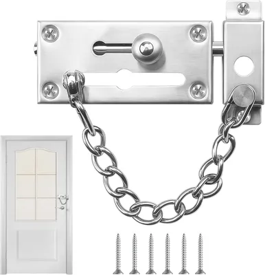 Imagen del producto de Cerradura de acero inoxidable, con sistema de cierre, incluye tornillos, 20 cm, dispositivo de seguridad para puertas de hogar