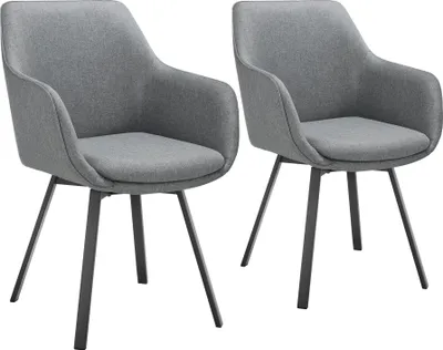 Image de Fauteuil pivotant Alicon, rembourré - gris anthracite, Lot de 2