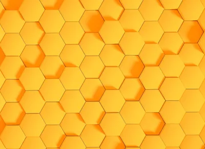 Produktbild von Sechseck Tapete in Gelb Orange | Besondere Fototapete mit Wabenmuster in 3D Optik | Futuristische Vlies Fototapete mit H