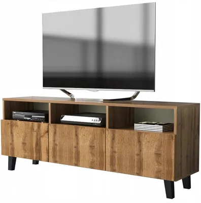 Zdjęcie produktu dla szafka rtv dąb wotan pod telewizor 150 cm 3 półki na nóżkach