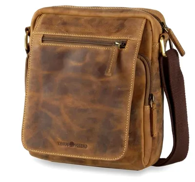 Produktbild von Vintage Travel-6 Umhänger Ledertasche Leder 21,5 x 9,5 x 25 cm