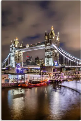Produktbild von ARTland Leinwandbild LONDON Tower Bridge im Abendlicht Größe: 20x30 cm