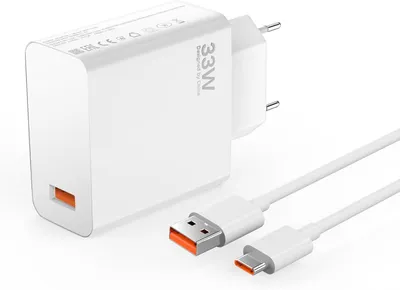 Produktbild von Ladegerät für Xiaomi Redmi 13 Note 13 Pro 12S 11S 11 10S 10 Mi 14 Pad 6 13T Poco F6 X6 M6, 33W Schnellladegerät, mit 2m USB-C-ladekabel