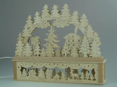 Produktbild von Original Erzgebirgischer Marken Schwibbogen Lichterbogen 50 x 43 cm K50-B_124