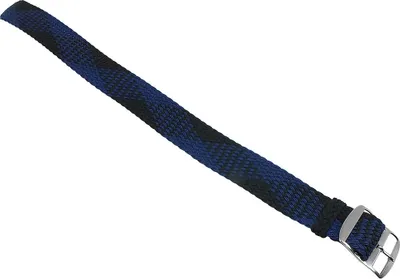 Produktbild von Minott Perlon Durchzugsband | Textil dunkelblau/schwarz geflochten, Stegbreite:20mm, Schließe:Silbern