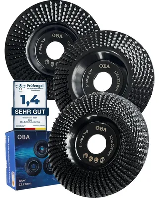 Obrázok produktu pre Brúsne kotúče na uhlovú brúsku, 125 mm, sada 3 kusov, frézovací kotúč na tvarovanie a rezbárstvo