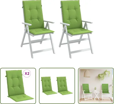 Image de Coussins pour fauteuil Hochlehner, lot de 2, mélange de couleurs vert, 120x50x4 cm, tissu