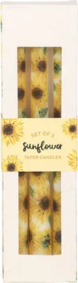 Image de Something Different - Bougie conique, Tournesol Pack de 3 SD6710 (Taille unique) (Blanc/Jaune)