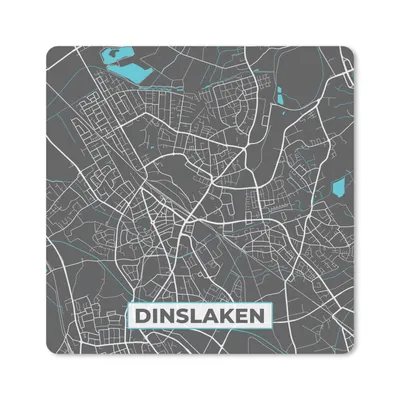 Produktbild von MuchoWow® Mauspad Mousepad Deutschland - Blau - Dinslaken - Stadtplan - Karte 30x30 cm - Mousepads - Maus Mat - Pad - Mausunterlage - Gaming