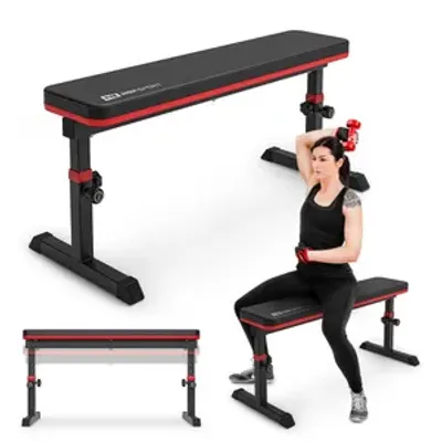 Produktbild von Hop-Sport Hantelbank HS-1025 klappbar & verstellbar – Trainingsbank für Zuhause, Krafttraining, bis 200 kg Belastbarkeit, höhenverstellbar