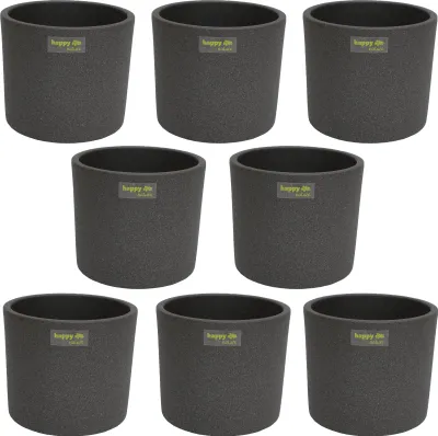 Produktbild von Sparangebot 8 Keramik Blumentöpfe Madeira 9/7 grau struktur Ø 10 H 9 cm