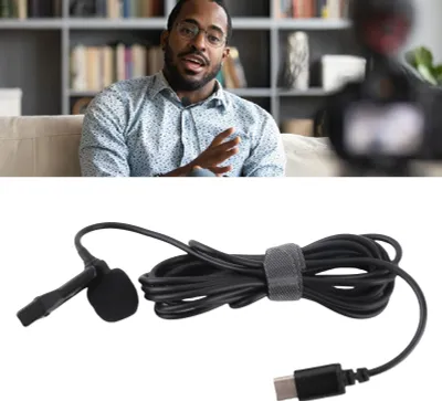 Obrázek produktu pro Lavalier mikrofon, kabel USB typu C, připínací mikrofon pro rozhovor, nahrávání ze smartphonu, video, online hru ve třídě, živé vysílání