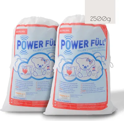 Produktbild von Power Füll Füllwatte | 2500g | antiallergisch | waschbar bei 95°C | hochflauschig Kissenfüllung | Bastelwatte | Füllmaterial | Stopfmaterial