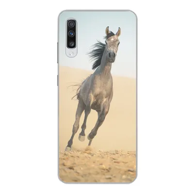 Produktbild von MuchoWow® Handyhülle Schutzhülle Hülle für Samsung Galaxy A70 Pferd - Sand - Wüste Silikon Softcase Handy Hülle - Schutzhaube