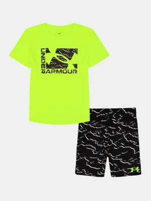 Image de Ensemble Under Armour UA TECH PRINTED à manches courtes pour garçons 5-6 ans