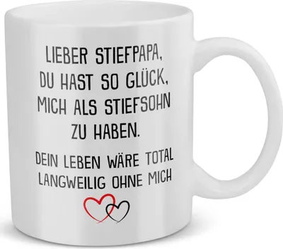 Produktbild von 22Feels Stiefpapa Geschenk von Stiefsohn Vatertag Bonuspapa Stiefvater Tasse Herrentag Geburtstag Weihnachten Kaffeetasse Patchwork Familie Stiefeltern Geschenkidee