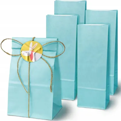 Produktbild von Allbag Pastell Blaue Blockboden Papiertüten für Geschenke