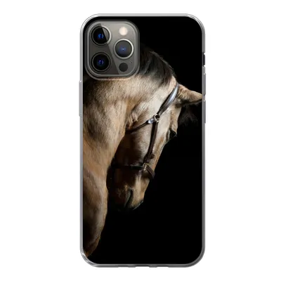 Produktbild von MuchoWow® Handyhülle Schutzhülle Hülle für iPhone 13 Pro Pferde - Halfter - Schwarz Silikon Softcase Handy Hülle - Handy-Tasche