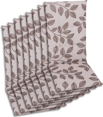 Produktbild von GO-DE Textil, Sesselauflage Hochlehner, 8er Set, Farbe: braun-beige, Maße ca.: 118 cm x 48 cm x 5 cm, Rückenhöhe: 70
