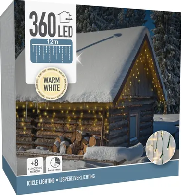 Obrázok produktu pre Koopman svetelný záves 360 LED, 12 m, teplá biela, AX8451310