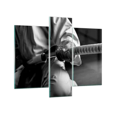 Produktbild von Bilder auf glas - Samurai-Schwert - 95x80cm - Glasbilder - Wandbilder - Bilder - Kunstdruck - zum Aufhängen bereit - Wanddekoration aus Glas - Glas Bilder - Wandbild auf Glas - 3 Teile - GCB95x80-3746