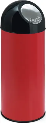 Produktbild von Abfallbehälter mit Druckdeckel und Inneneimer 55 Liter - Rot, Schwarz