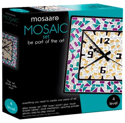 Image de MOSAARO Set de mosaïques - Horloge carrée