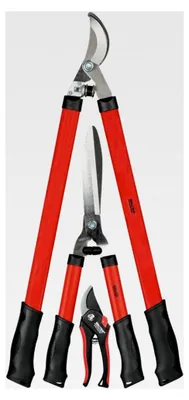 Produktbild von 3-teiliges Gartenscheren-Set, Rosenschere, Heckenschere, Laubschere, Kohlenstoffstahl, ergonomischer Griff für Gartenarbeiten