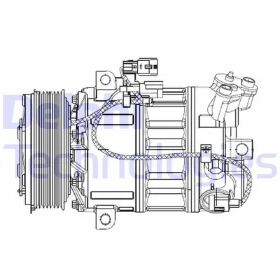 Produktbild von DELPHI CS20477 DCS17 Klimaanlage Klimakompressor PAG 46 für RENAULT LAGUNA III Grandtour (KT0/1) LAGUNA III (BT0/1) LAGUNA Coupe (DT0/1) für NISSAN