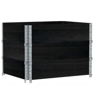 Produktbild von Pflanzkasten Schwarz 80x60 cm Massivholz Kiefer