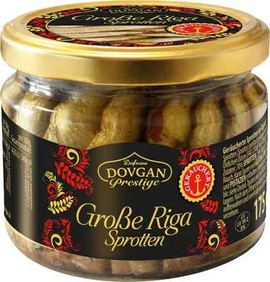 Produktbild von DOVGAN Prestige Große Riga Sprotten geräuchert 175g