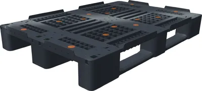 Produktbild von Kunststoffpalette L1200xB800xH150mm 3Kufen durchbrochen m.Rand HD-PE CRAEMER
