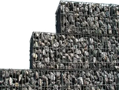 Produktbild von Jet-line 4er Set Gabionen Steinkort Sichtschutz Gitterkorb Deko Zaun verzinkt befüllbarer Korb Größe 100x100x30 Gesamtmaß Set: 4 m lang x 0,30 m breit x 1 m hoch