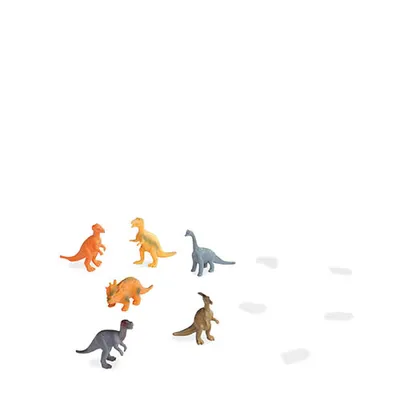 Immagine prodotto di Terra - Dinosauri in barattolo Figurine di animali - 60 pezzi