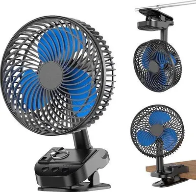 Zdjęcie produktu dla Wentylator USB 4 w 1, wentylator zaciskowy 8 cali, 5 prędkości, tryb automatyczny
